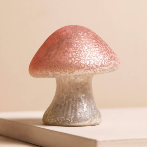 Pink Glass Mushroom Light - Small