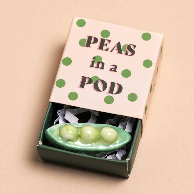 Peas Tiny Matchbox Ceramic Token