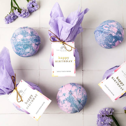 Luxury Happy Birthday Bath Bomb | Violet Scent