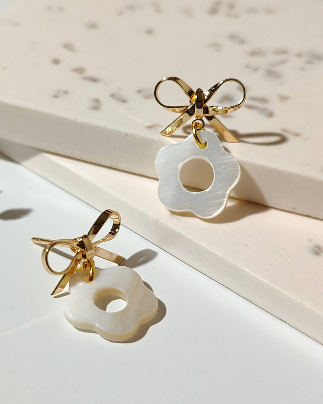 Shell Flower Bowknot Studs - Benny and Mollie