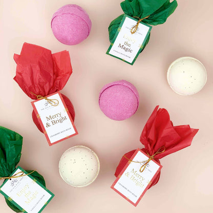 Luxury Merry &amp; Bright Christmas Bath Bomb⎜Cranberry Scent