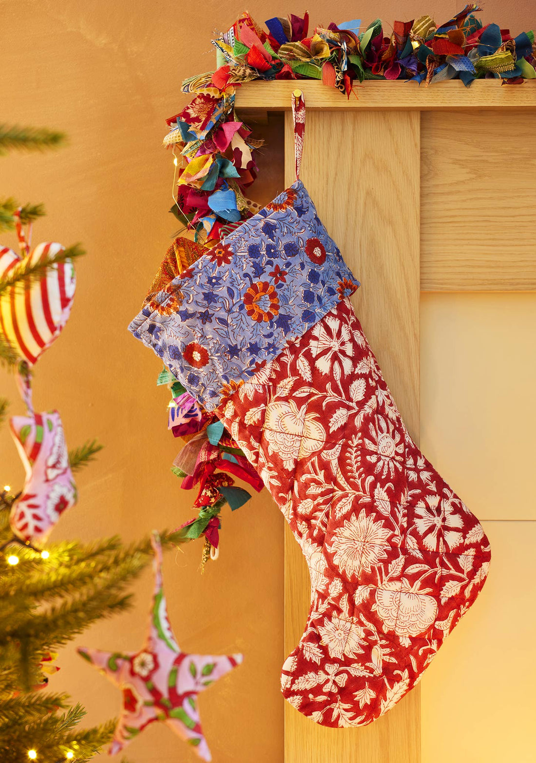 Akya Floral Block Print Stocking