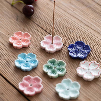 Handmade Ceramic Flower Ornament | Incense Holder