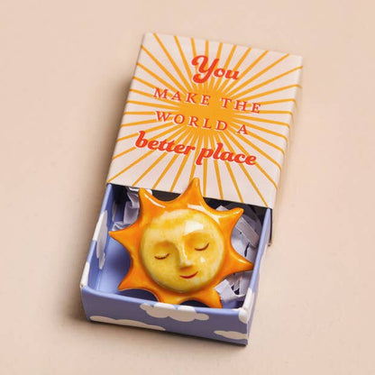 Sun Tiny Matchbox Ceramic Token