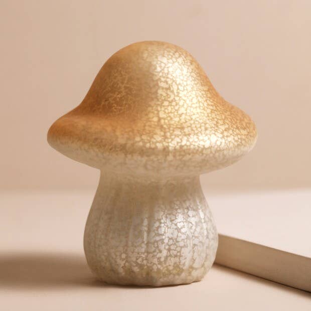 Neutral Glass Mushroom Light - Medium