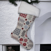 Cream Welsh Tapestry Christmas Stocking