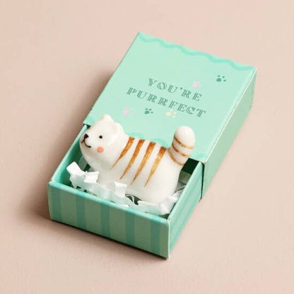 Cat Tiny Matchbox Ceramic Token