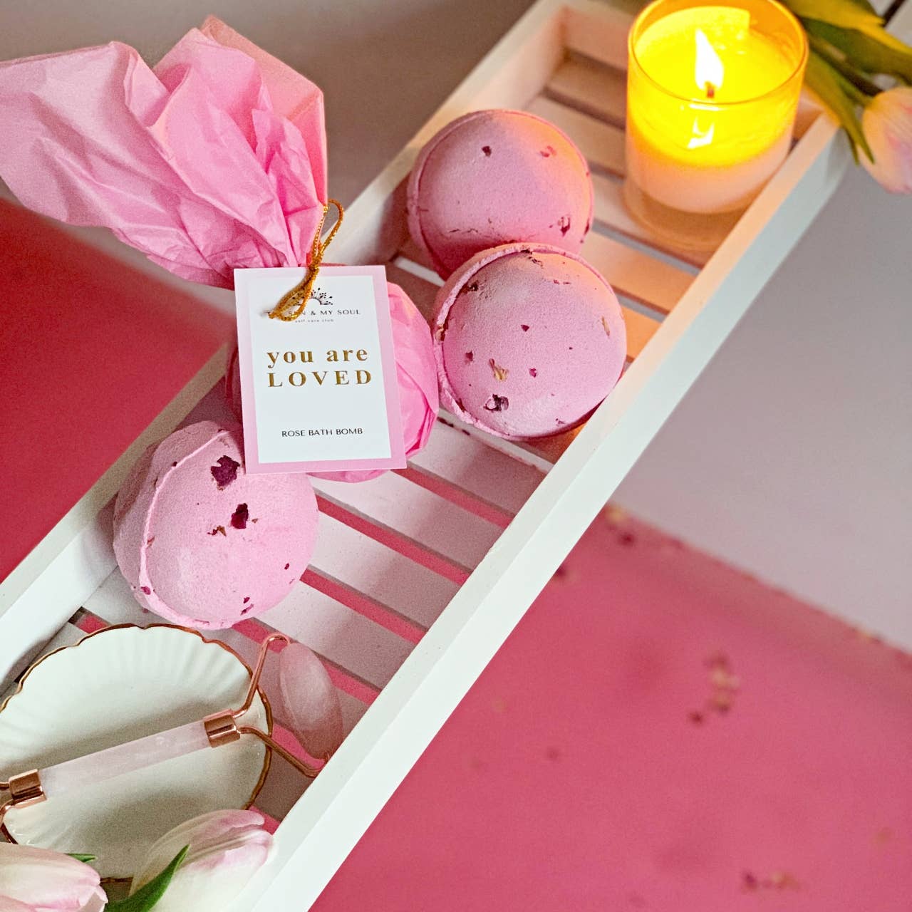 Luxury Self Love Bath Bomb | Rose Scent