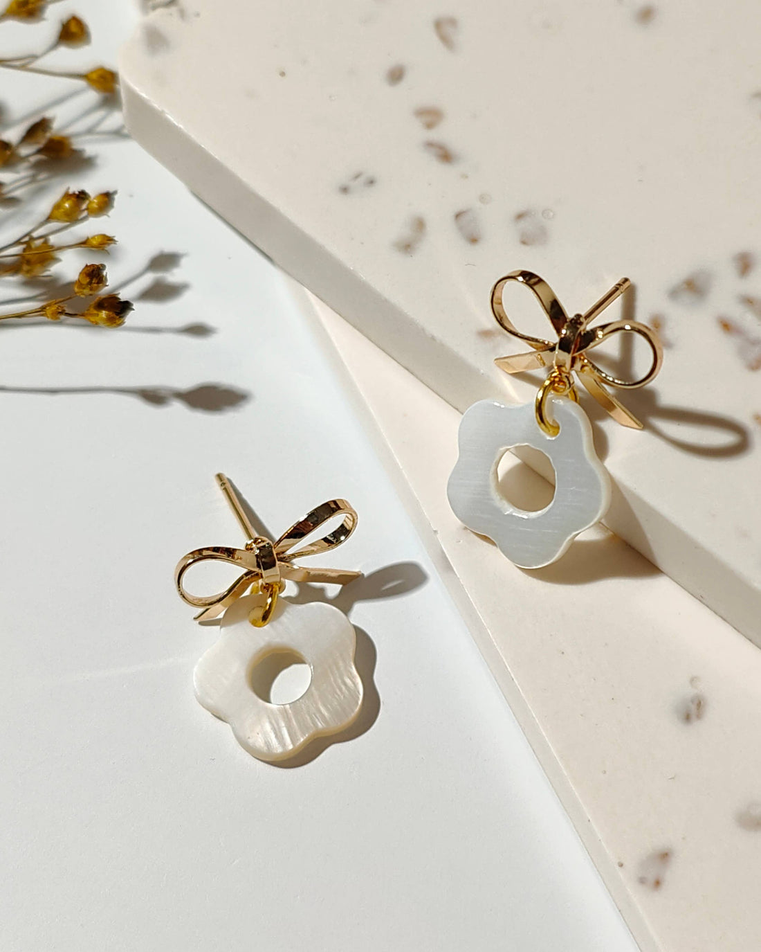 Shell Flower Bowknot Studs - Benny and Mollie