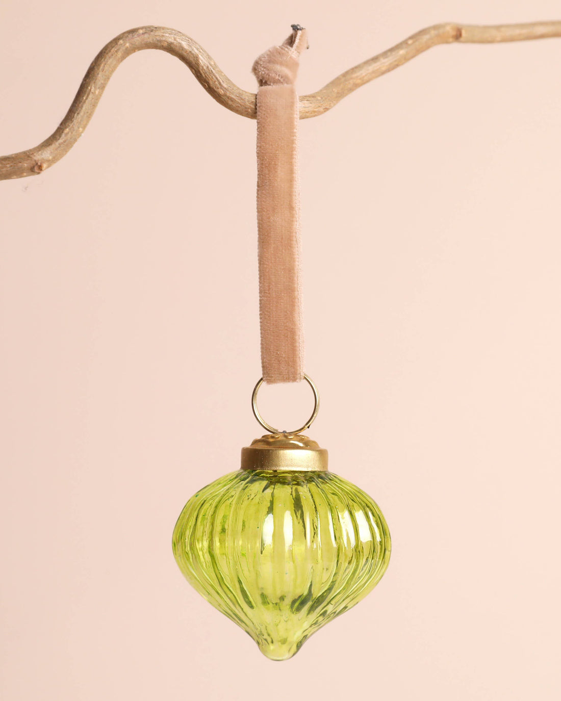 Ribbed Green Glass Sultan Bauble