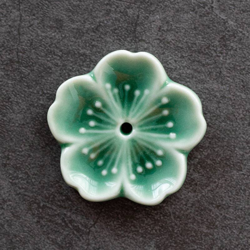 Handmade Ceramic Flower Ornament | Incense Holder