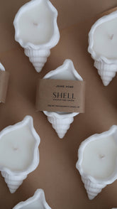 Raspberry & Vanilla Scented Shell Candle - Benny and Mollie