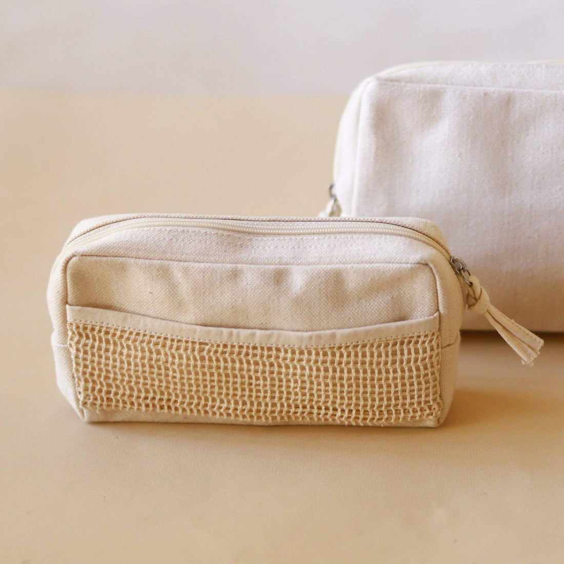 Beige Organics Accessory Pouch with Netting