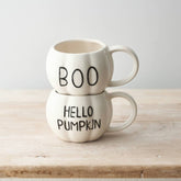 Hello Pumpkin Boo Mug, White 