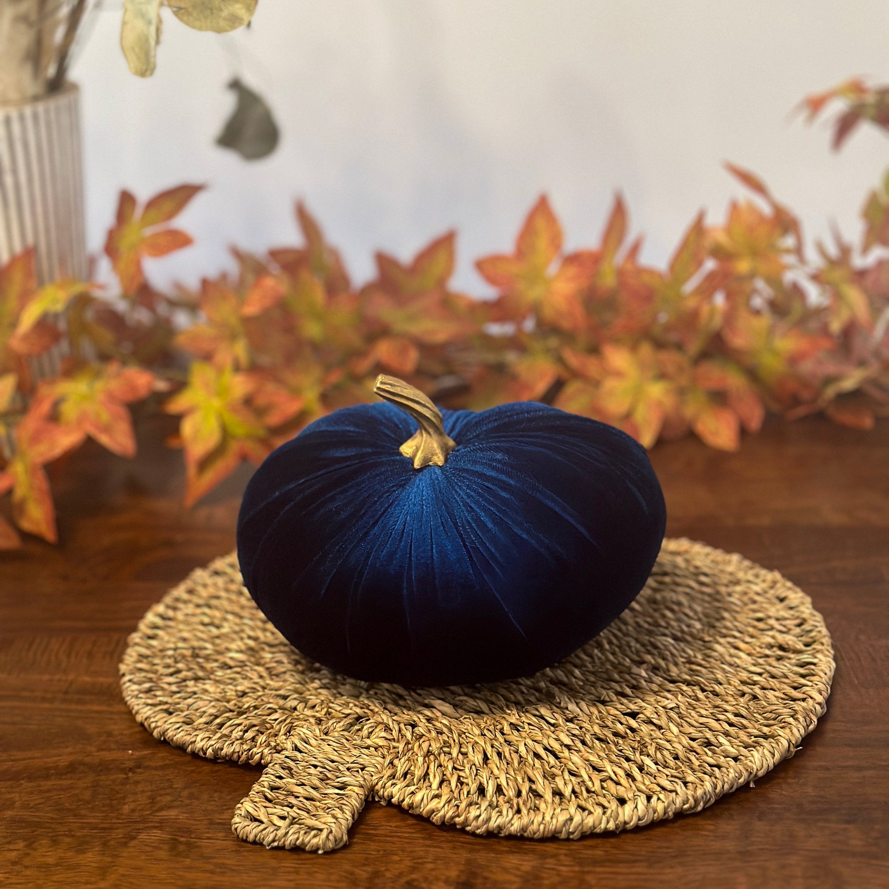 Midnight Blue Luxury Velvet Pumpkins