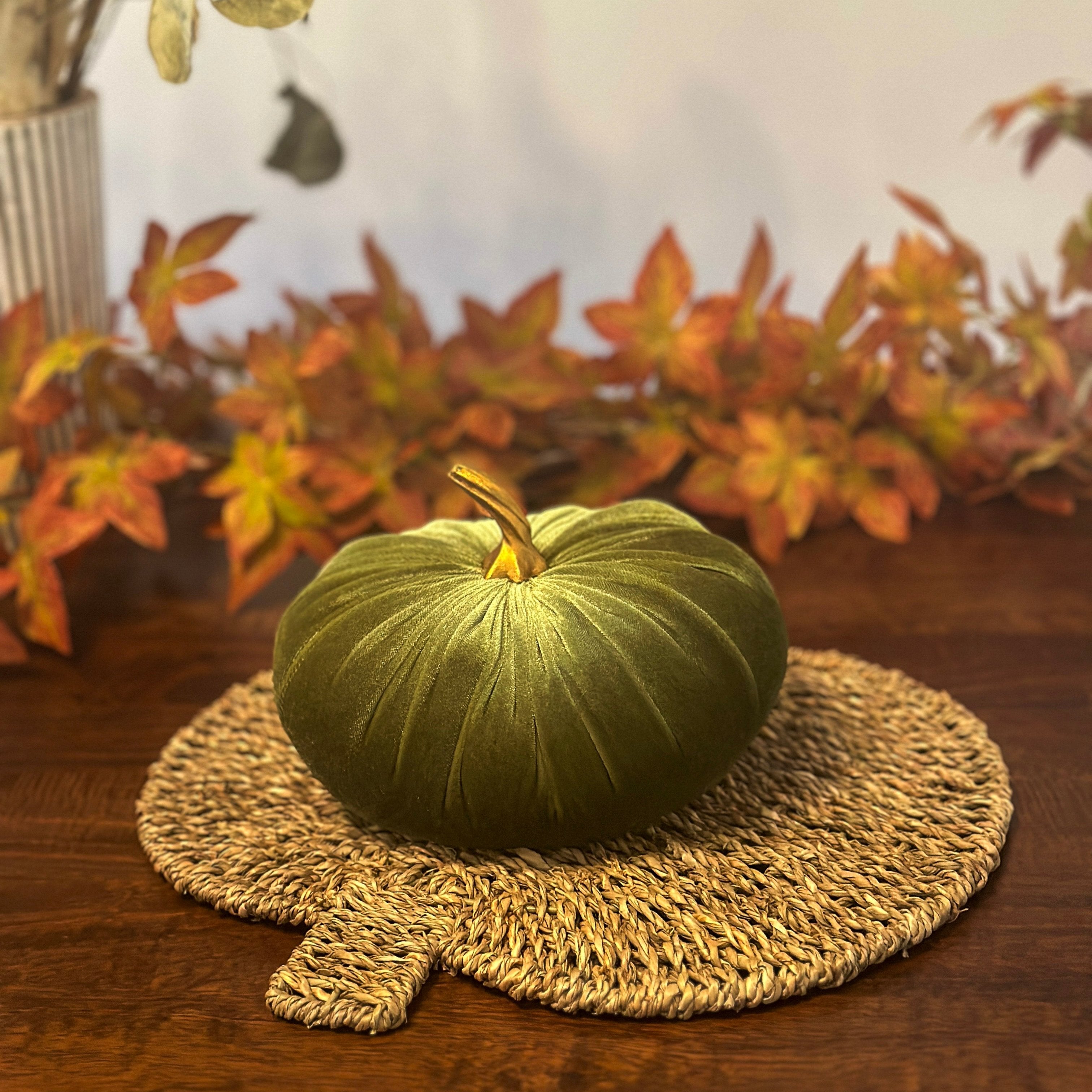 Olive Green Luxury Velvet Pumpkins