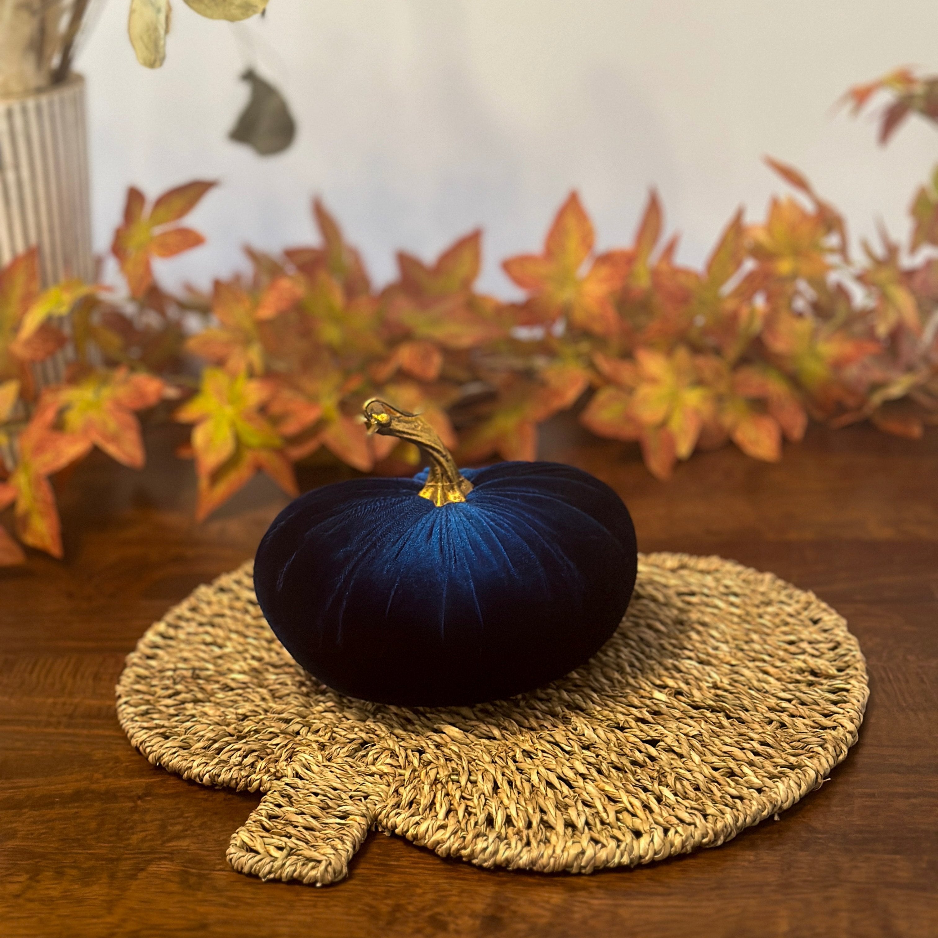 Midnight Blue Luxury Velvet Pumpkins