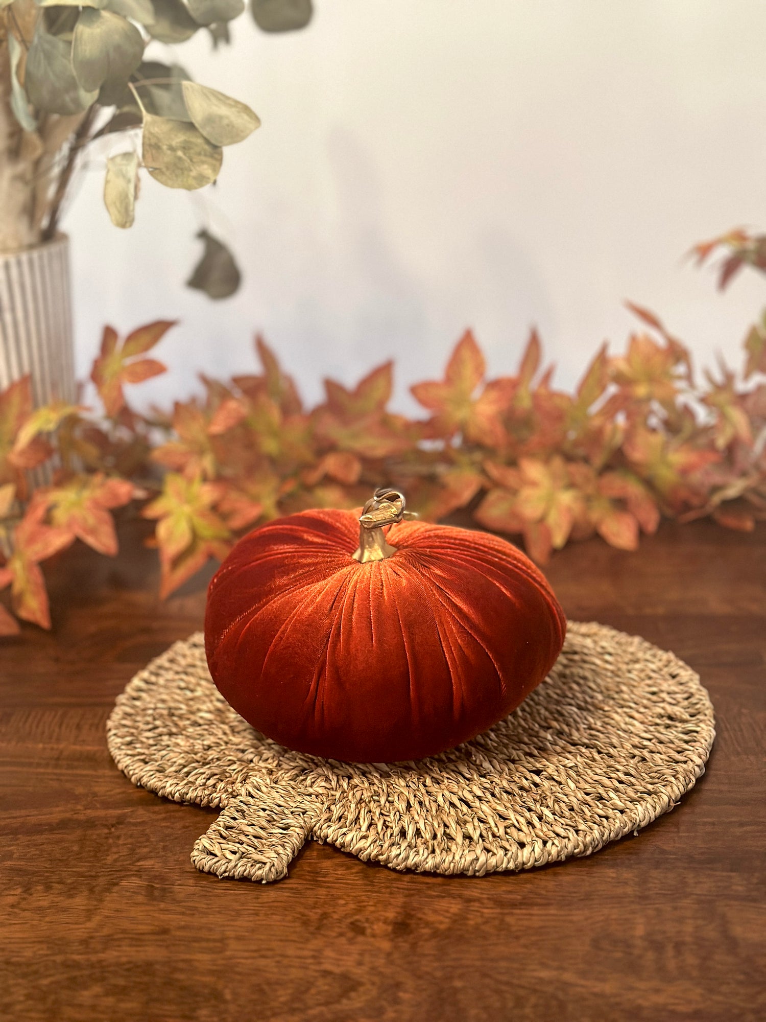 Rich Rust Luxury Velvet Pumpkins