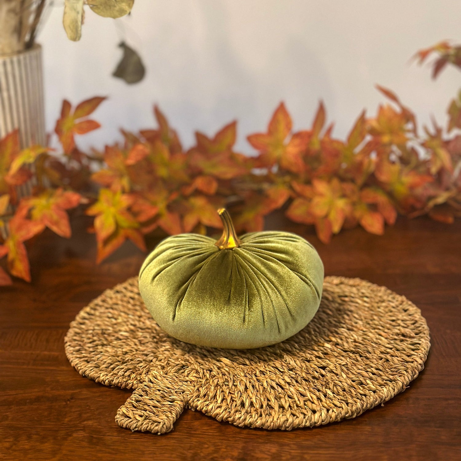 Olive Green Luxury Velvet Pumpkins