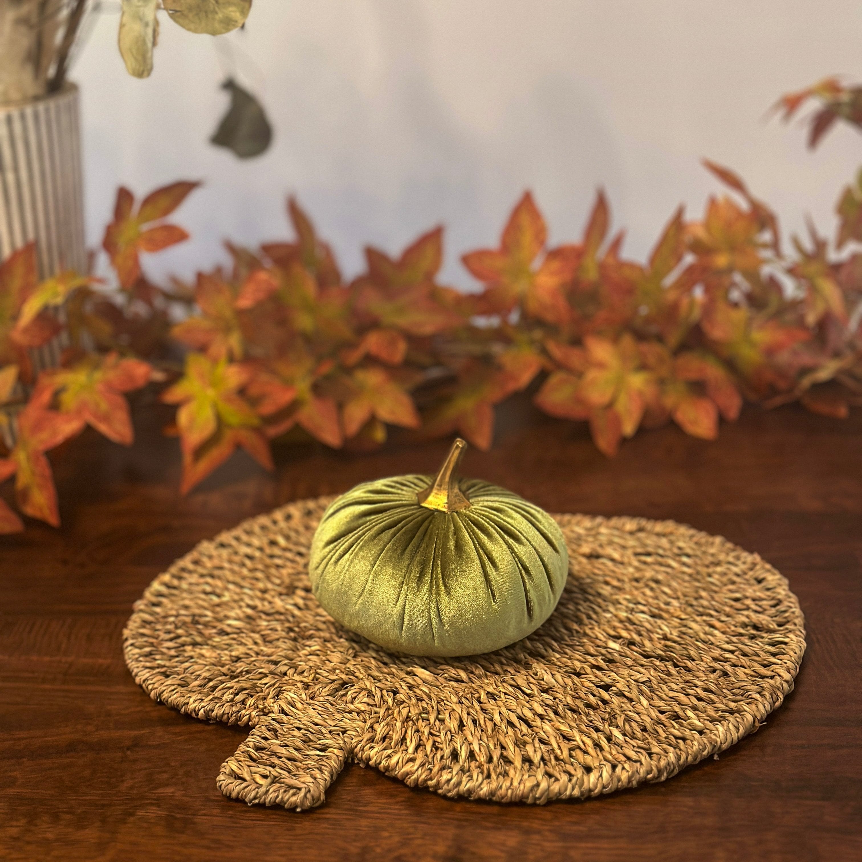 Olive Green Luxury Velvet Pumpkins