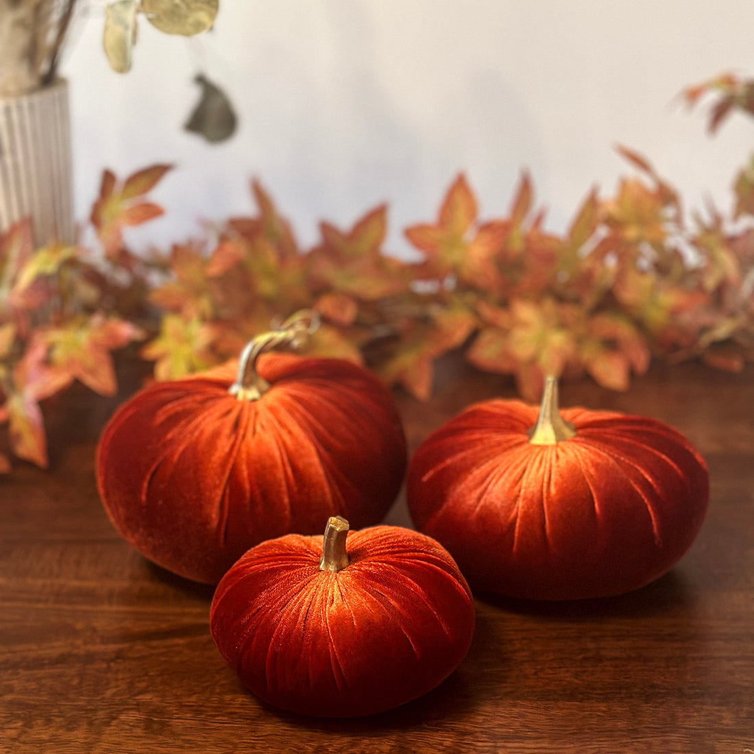 Rich Rust Luxury Velvet Pumpkins