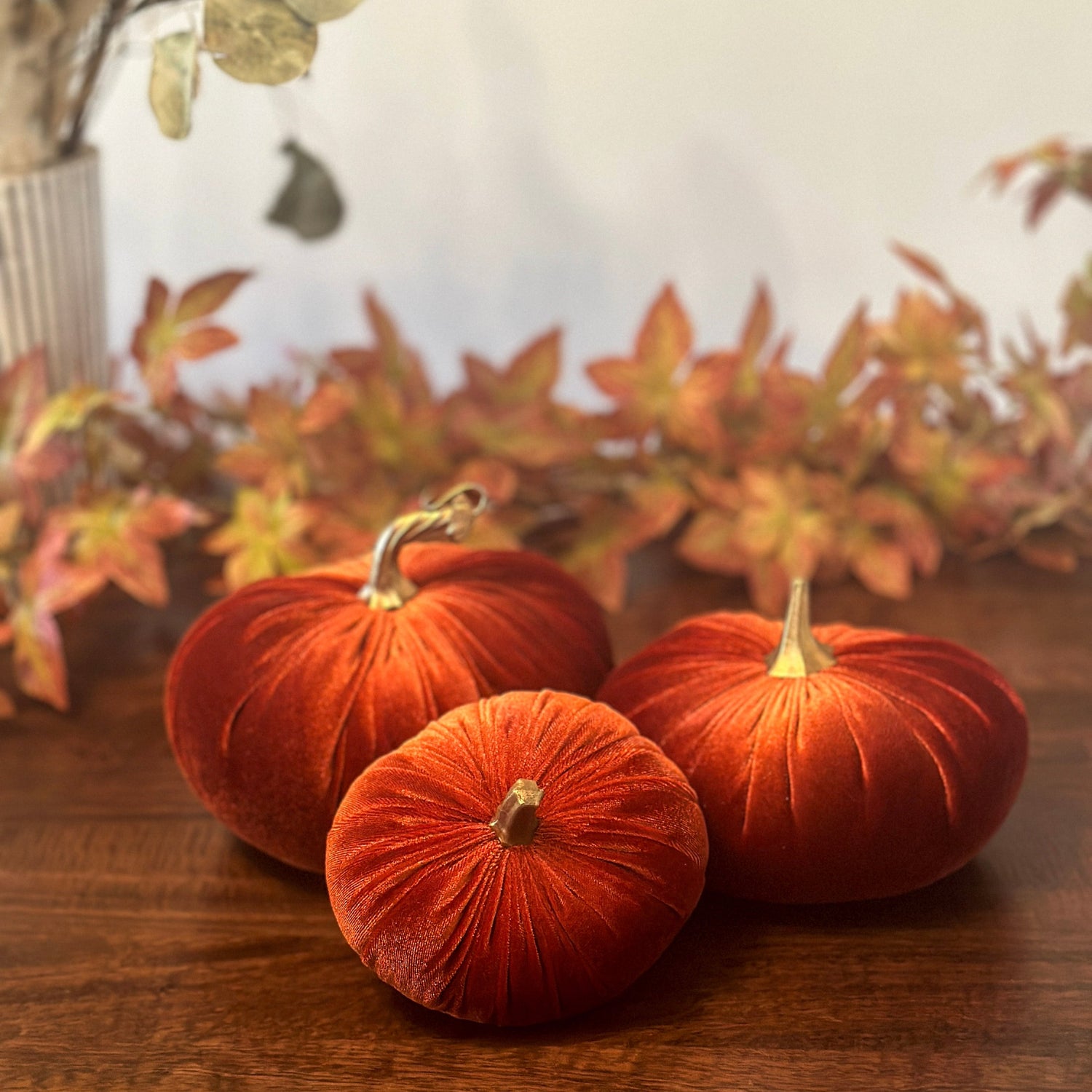 Rich Rust Luxury Velvet Pumpkins