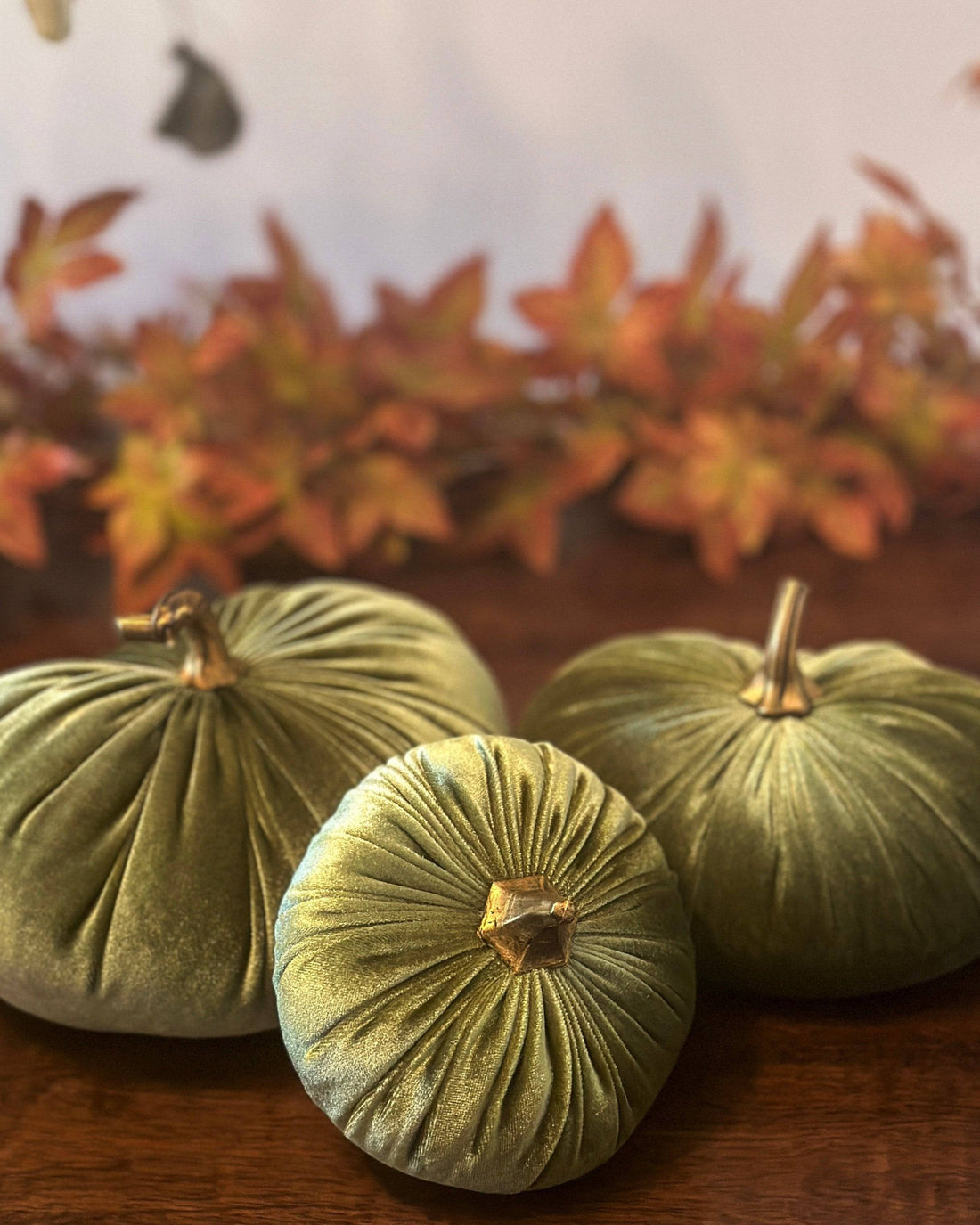 Olive Green Luxury Velvet Pumpkins