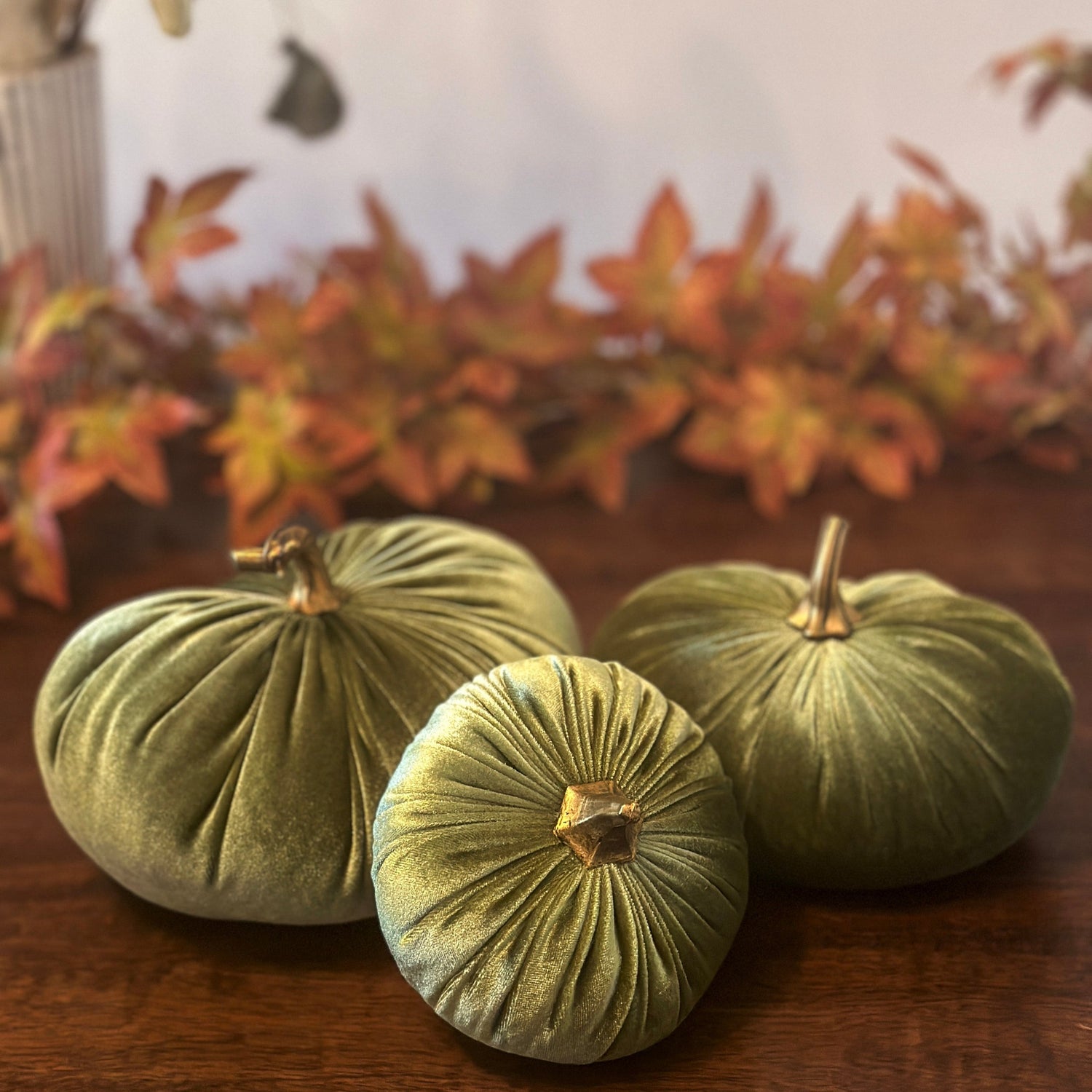 Olive Green Luxury Velvet Pumpkins