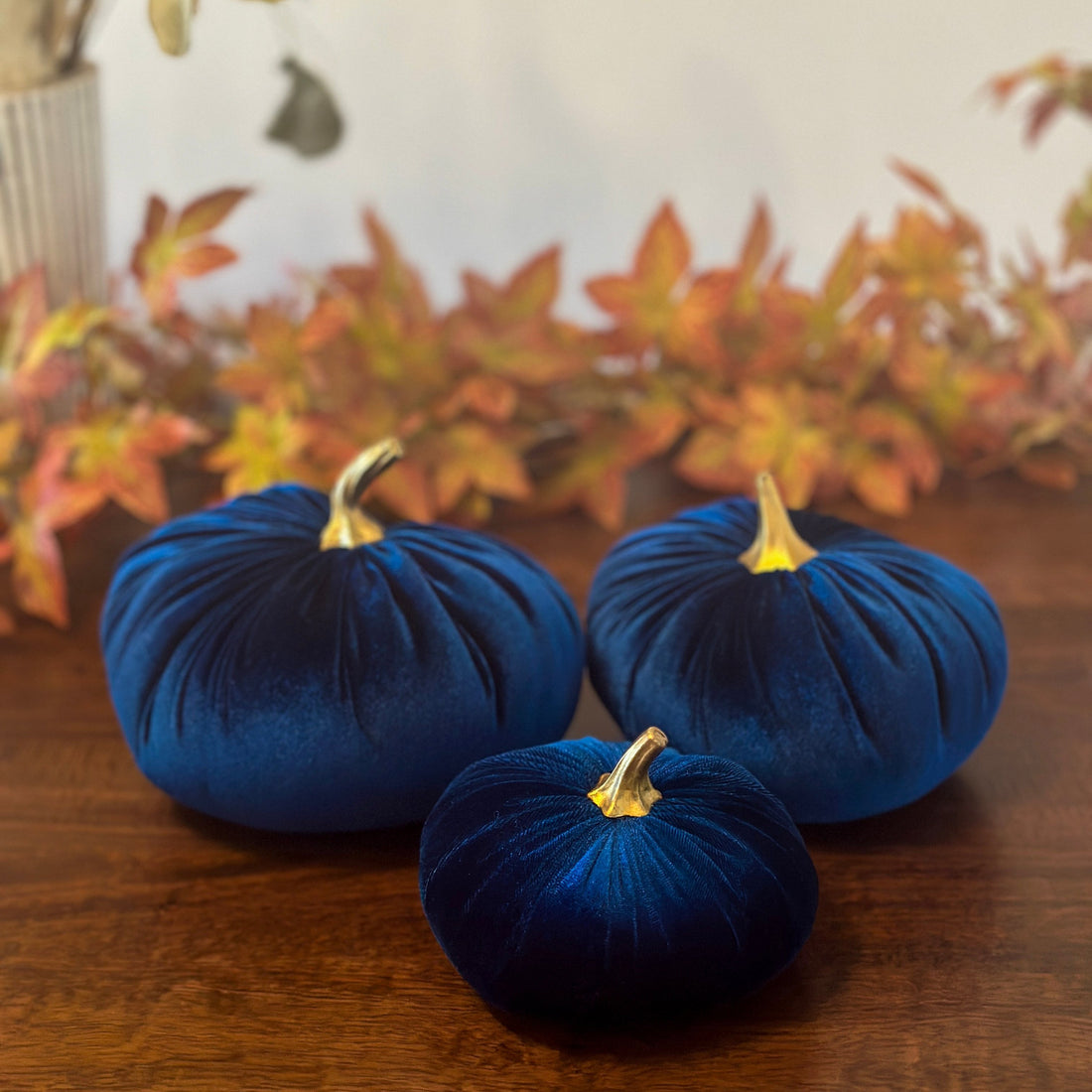 Midnight Blue Luxury Velvet Pumpkins