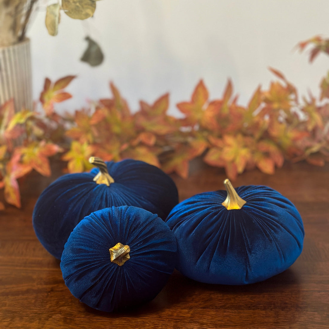 Midnight Blue Luxury Velvet Pumpkins