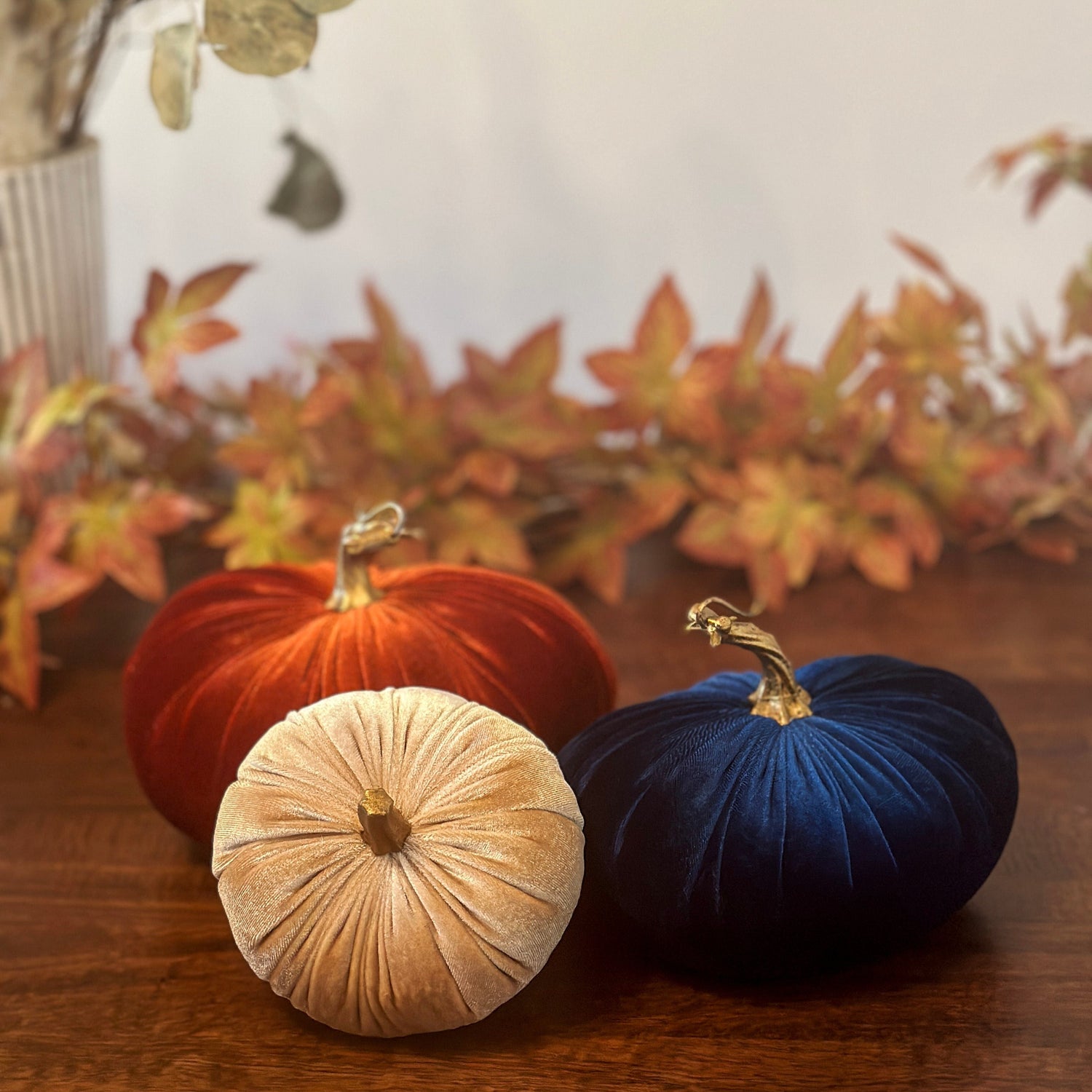 Midnight Blue Luxury Velvet Pumpkins