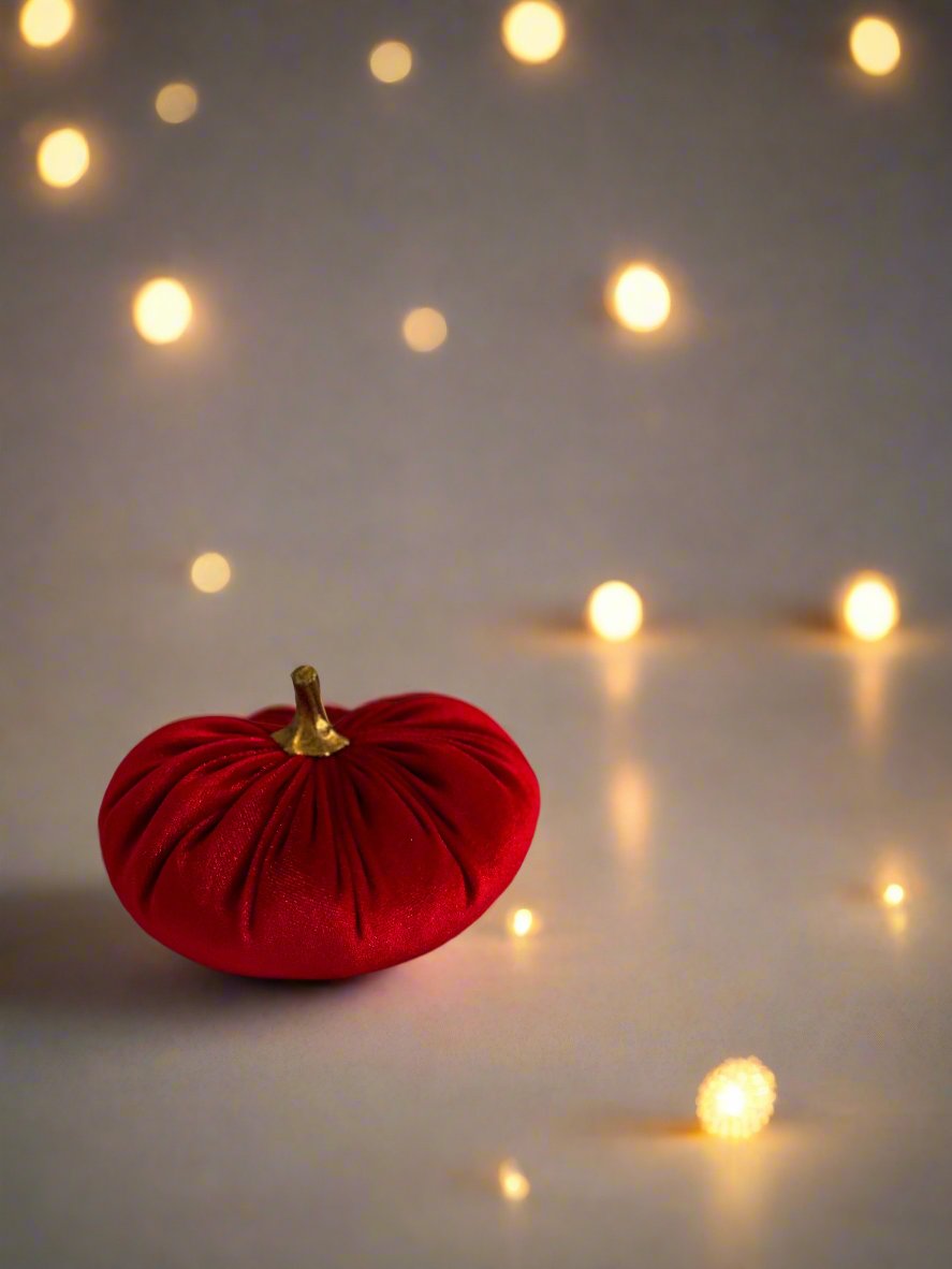 Christmas Red Luxury Velvet Pumpkins