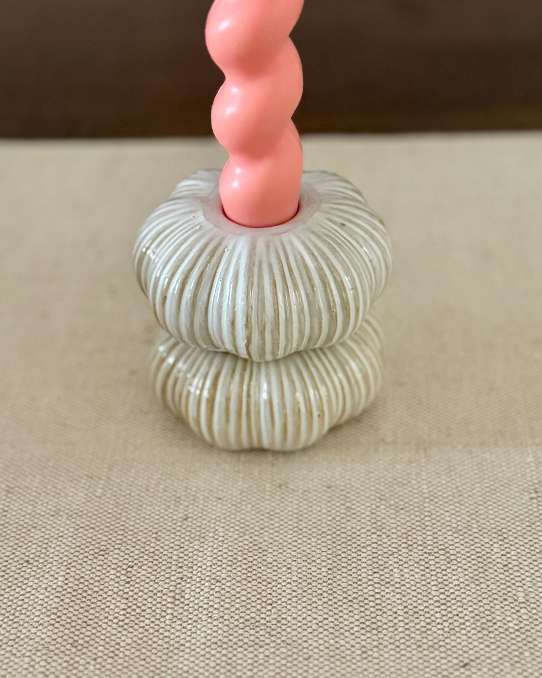 Ceramic Pumpkin Candle Holders Set of Two