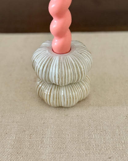 Ceramic Pumpkin Candle Holders Set of Two
