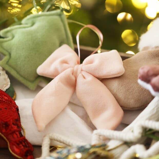 Pink Velvet Bow Decoration