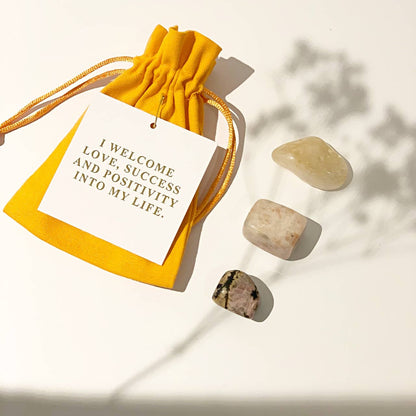 Positive Crystal Kit⎜Citrine, Sunstone, Rhodonite