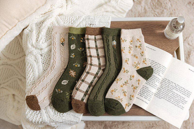 Floral Wool Socks