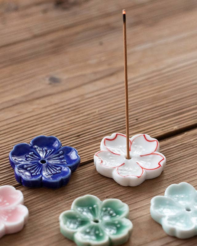 Handmade Ceramic Incense Holder - Small Flowers