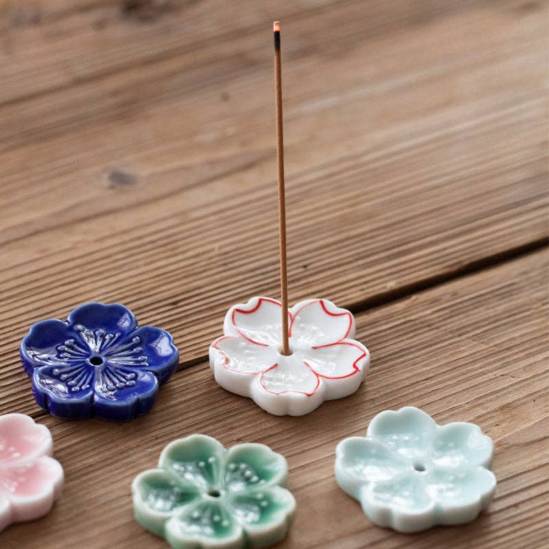 Handmade Ceramic Flower Ornament | Incense Holder