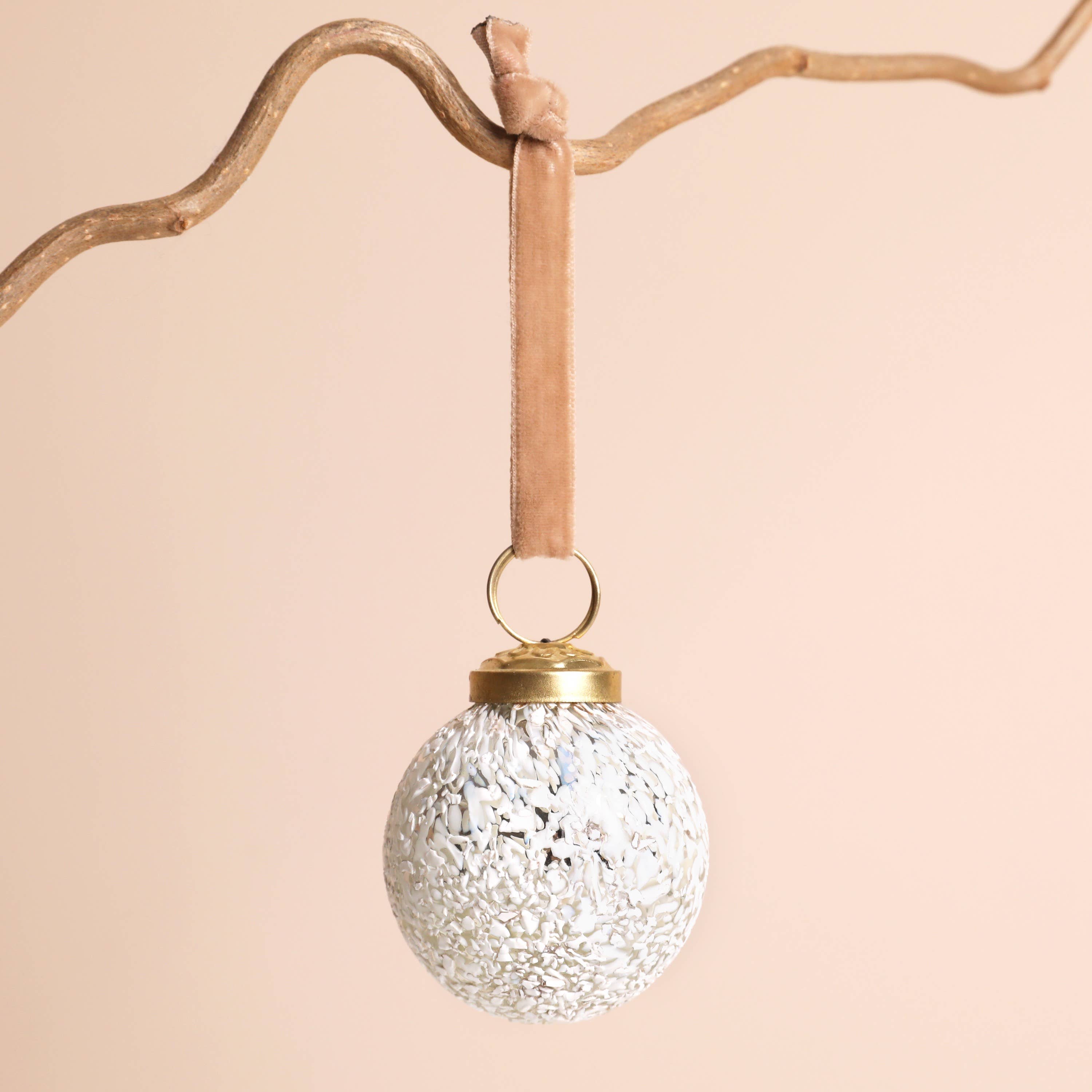 White Mottled Textured Bauble