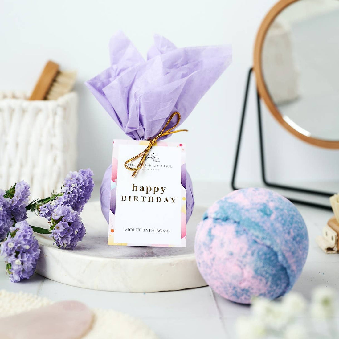 Violet Scented Luxury Birthday Bath Bomb Purple