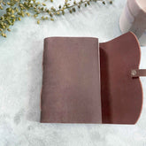 A6 Handmade Leather Notebook in Gift Bag - Dark Brown - Benny and Mollie