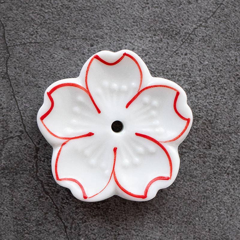 Handmade Ceramic Flower Ornament | Incense Holder