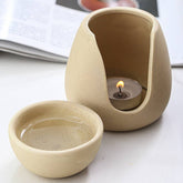 Beige Ceramic Oil & Wax Melt Burner - Benny and Mollie