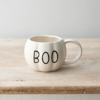 BOO Pumpkin Mug. Black or White - Benny and Mollie