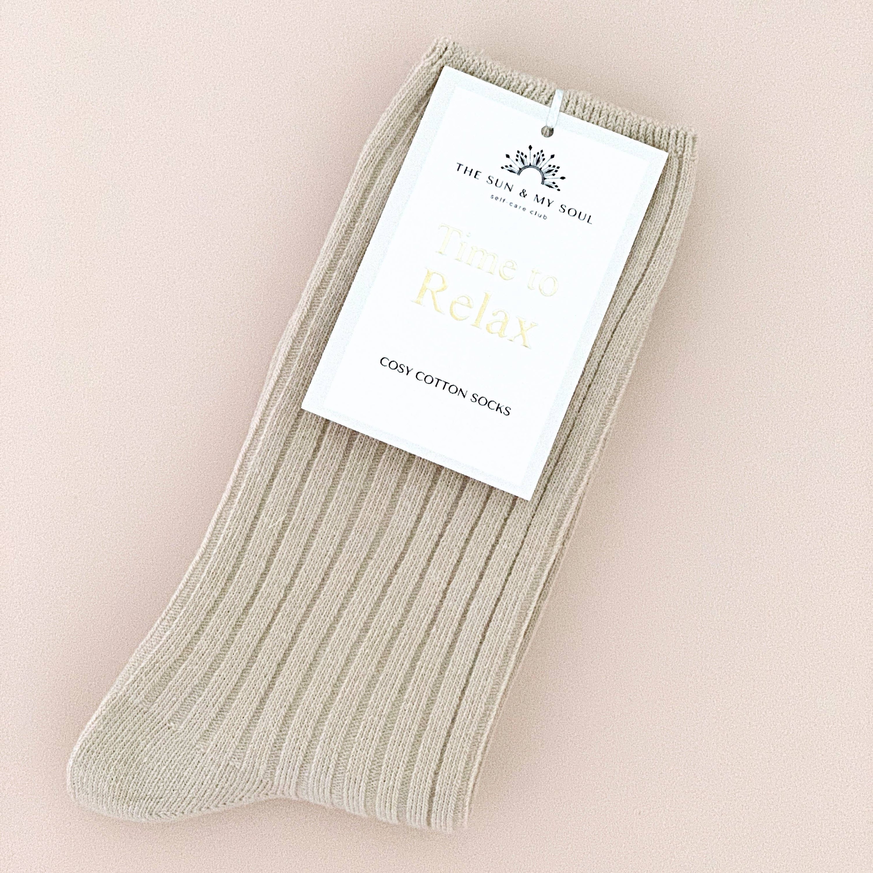 Beige Cosy Cotton Socks