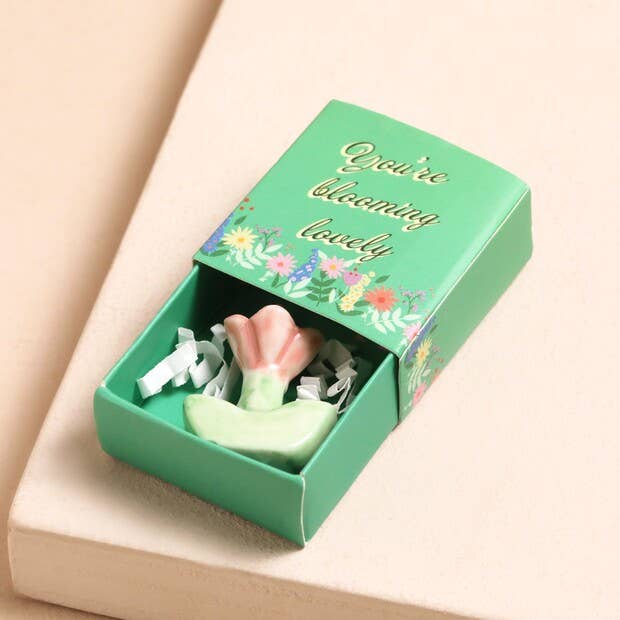 Flower Tiny Matchbox Ceramic Token