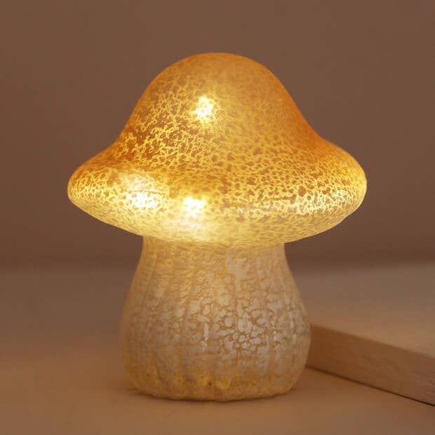 Neutral Glass Mushroom Light - Medium