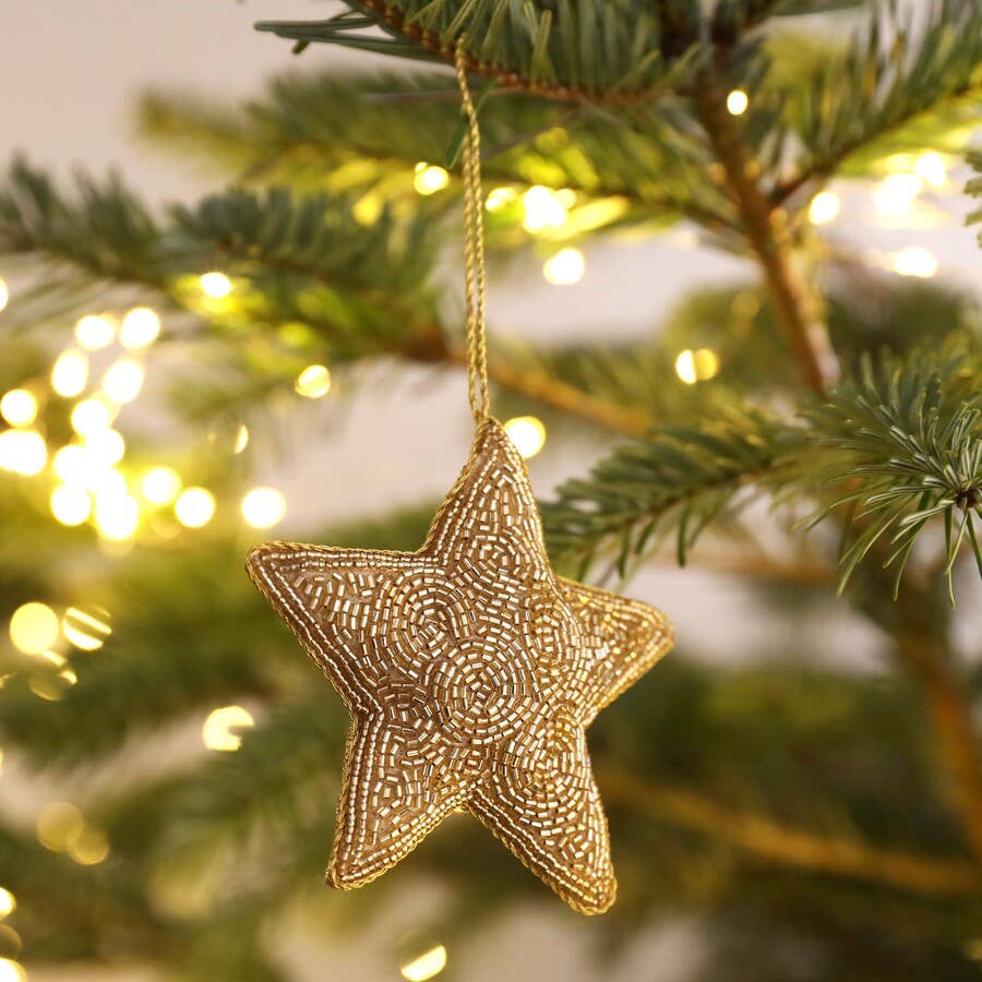 Beaded Star Hanging Decoration