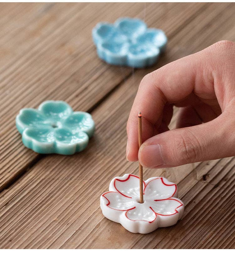 Handmade Ceramic Flower Ornament | Incense Holder